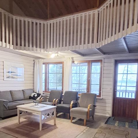 Näsinlinna Ferienhaus am Ufer finnishen Ostsee-Archipel das Wohnzimmer.