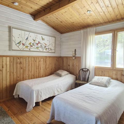 Pekkala Ferienhaus am Ufer finnishen Ostsee-Archipel, Schlafzimmer. 