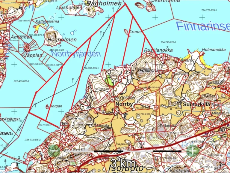 Norrbyn vesialue kartalla